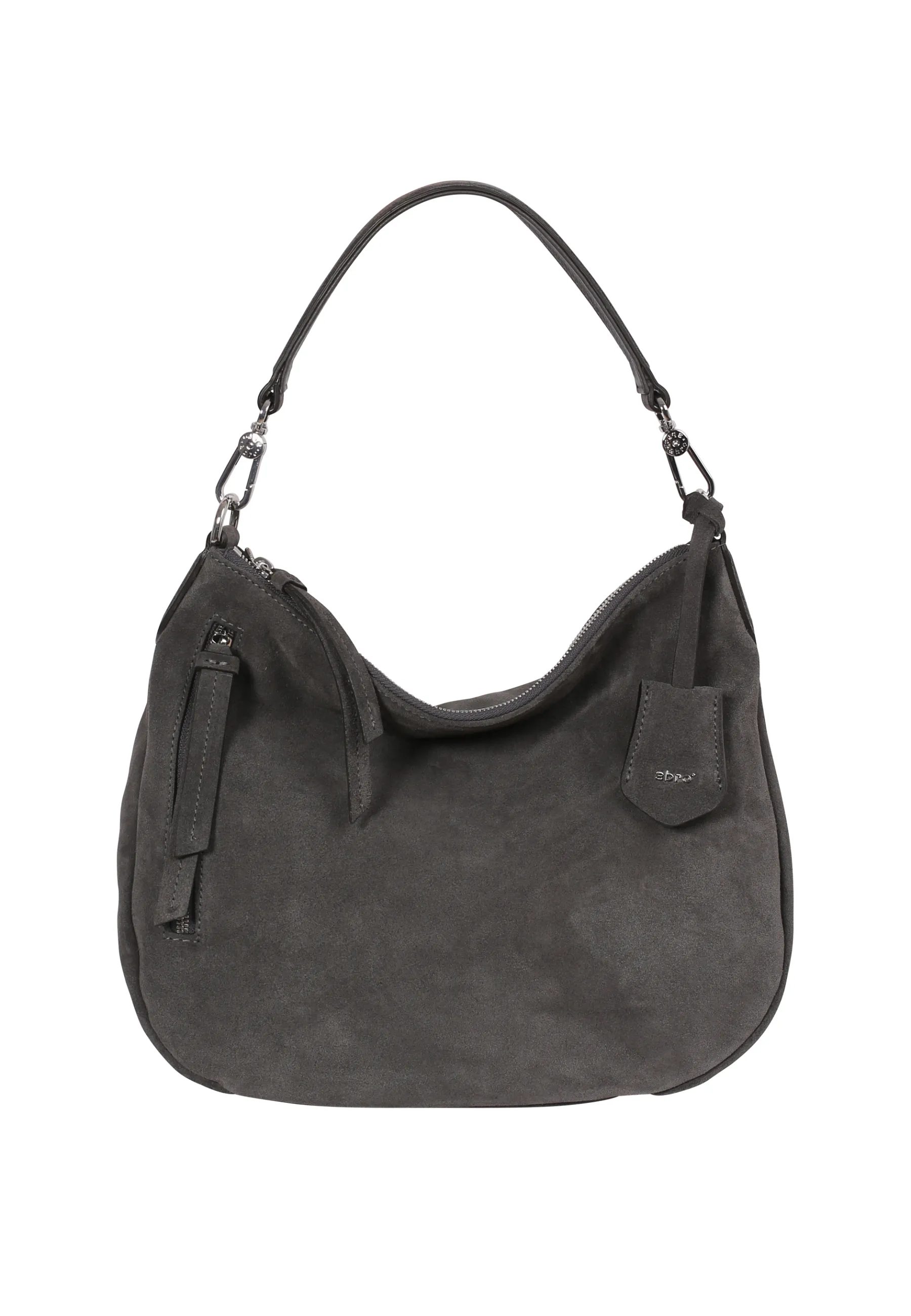 Outlet Beutel JUNA medium Leder Suede d.grey Beutel