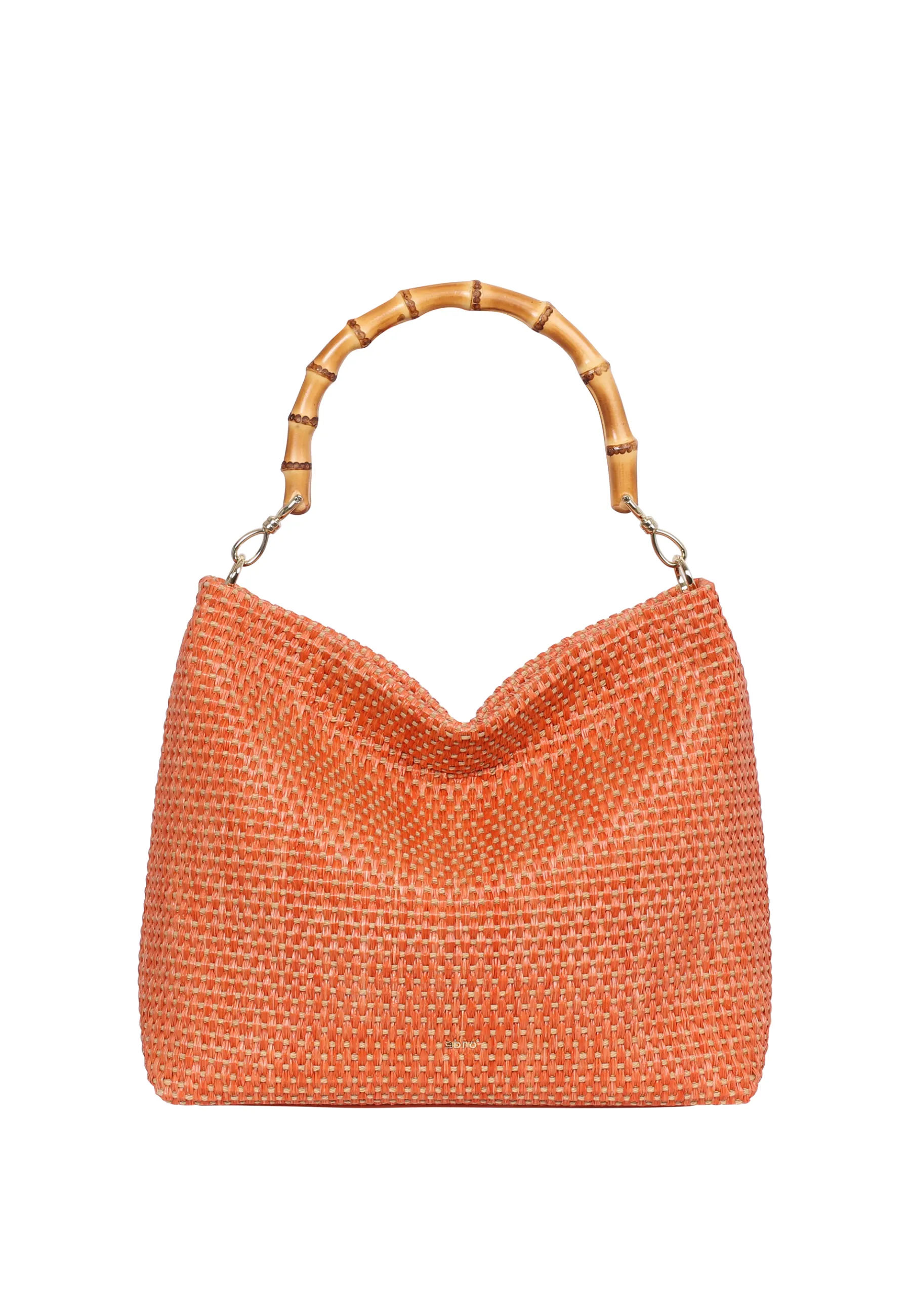 Store Beutel KAIA bamboo Stoff Raffia cestino orange Beutel