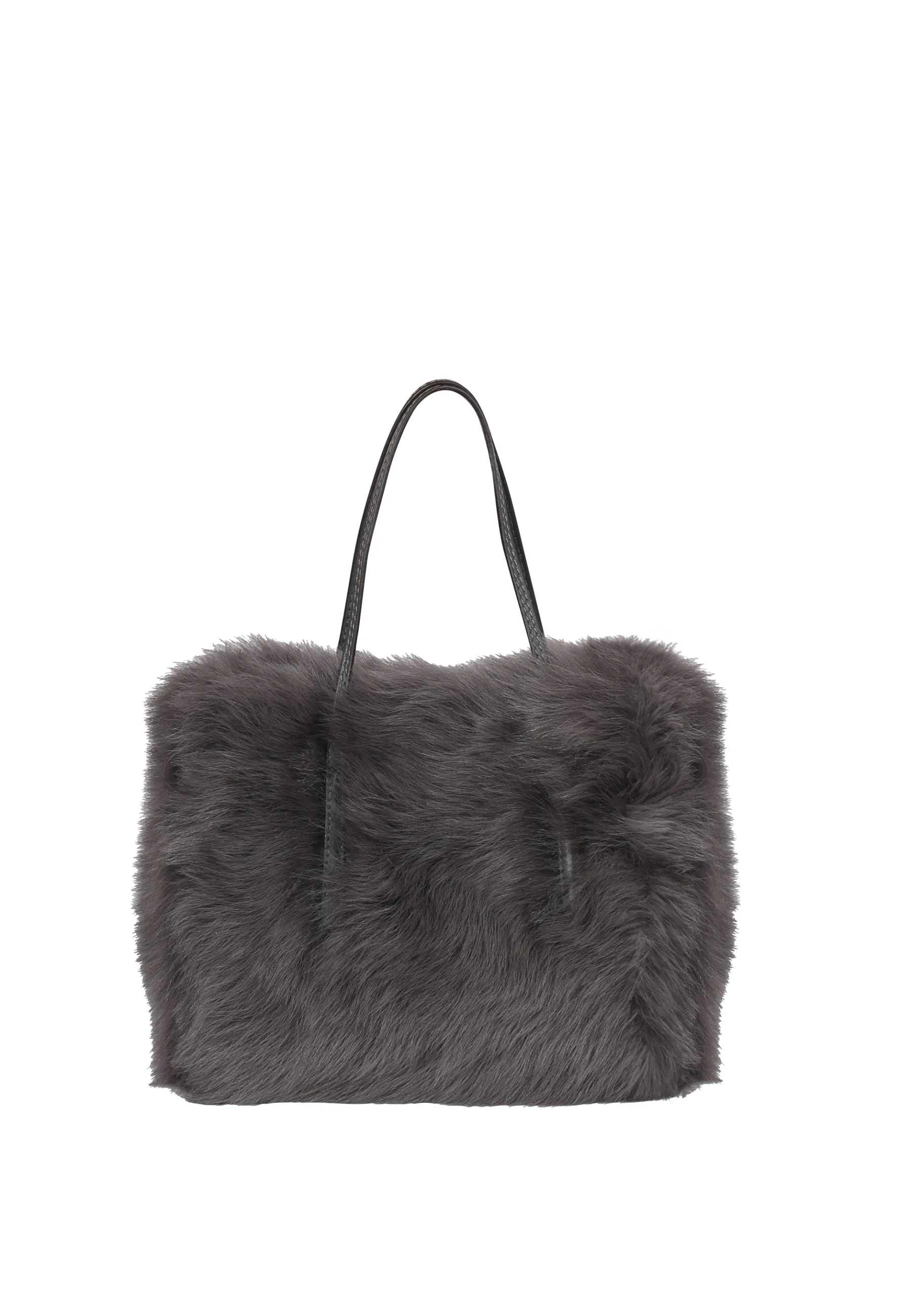 Cheap Handtasche NOELLE Leder Shearling LH d.grey Handtaschen