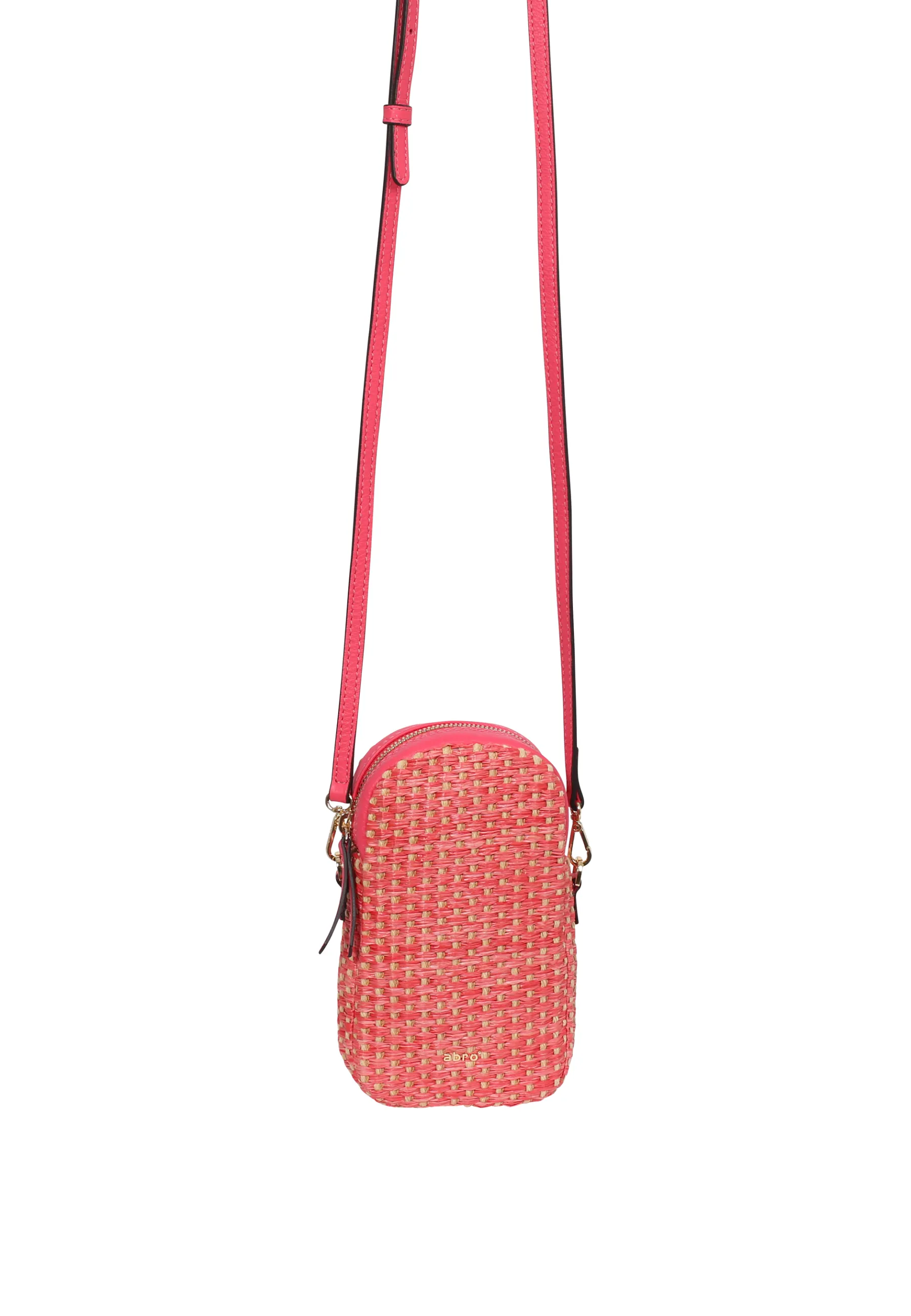 Outlet Handy-Umhängetasche KIRA M Raffia Cestino poppy-red Handy-umhängetaschen | Handy-umhängetaschen