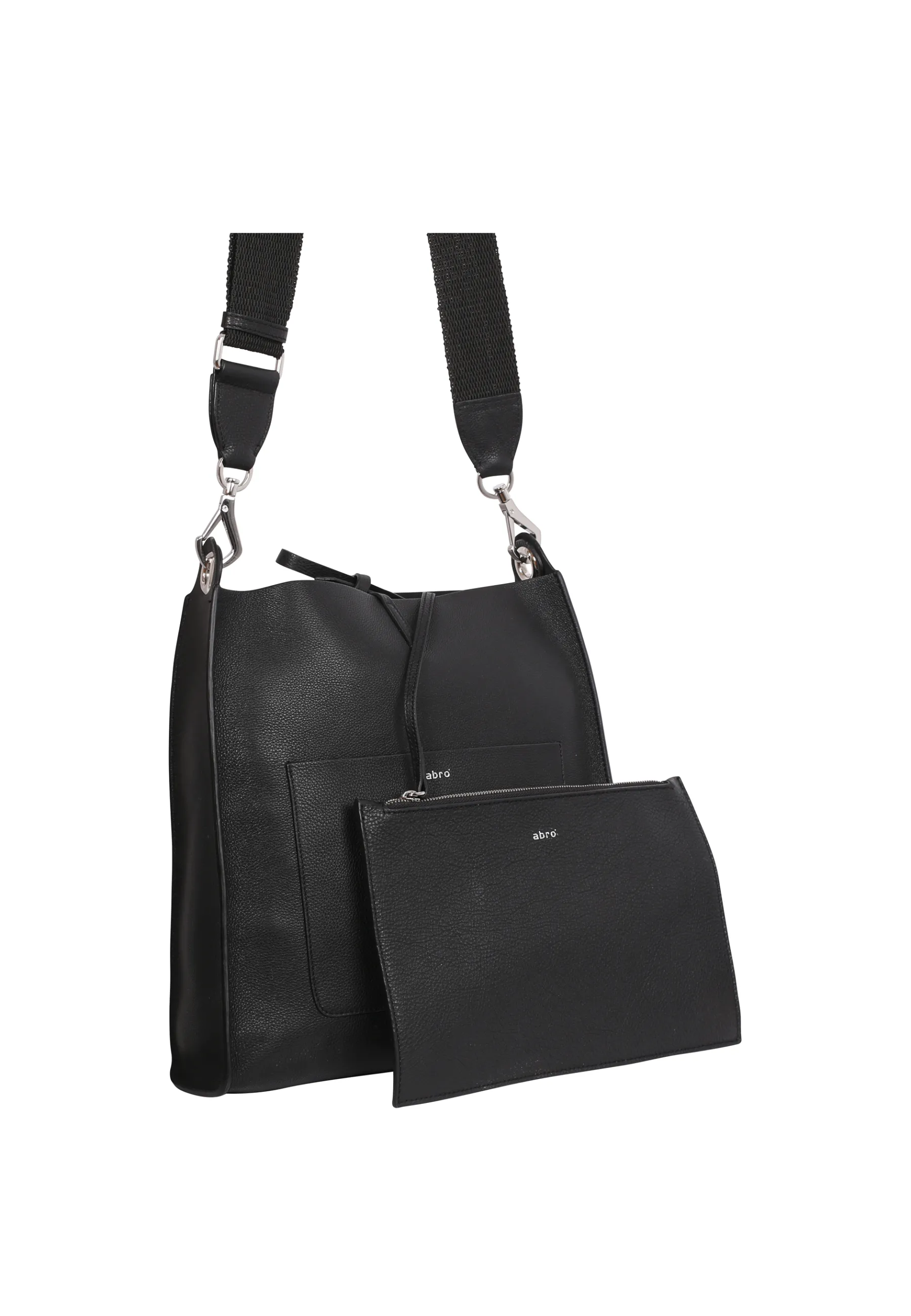 Online Schultertasche RAQUEL big Leder Dalia black/nickel Schultertaschen