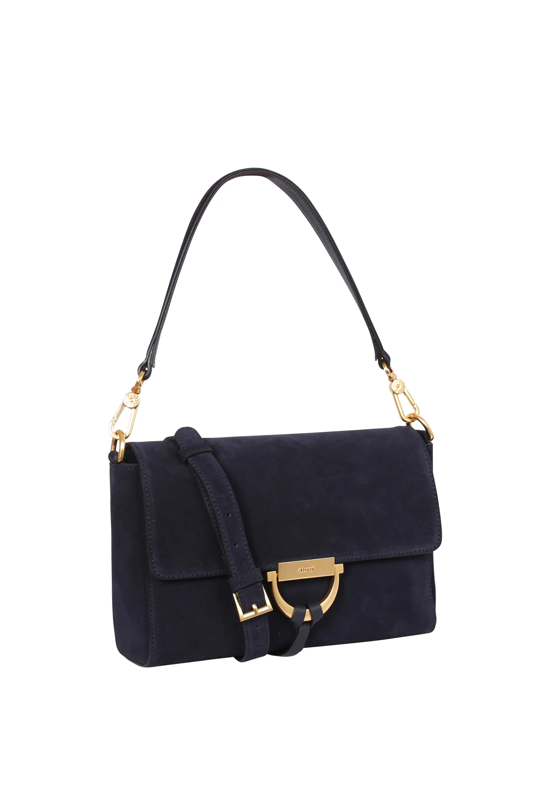 Hot Schultertasche TEMI Leder Suede navy Schultertaschen