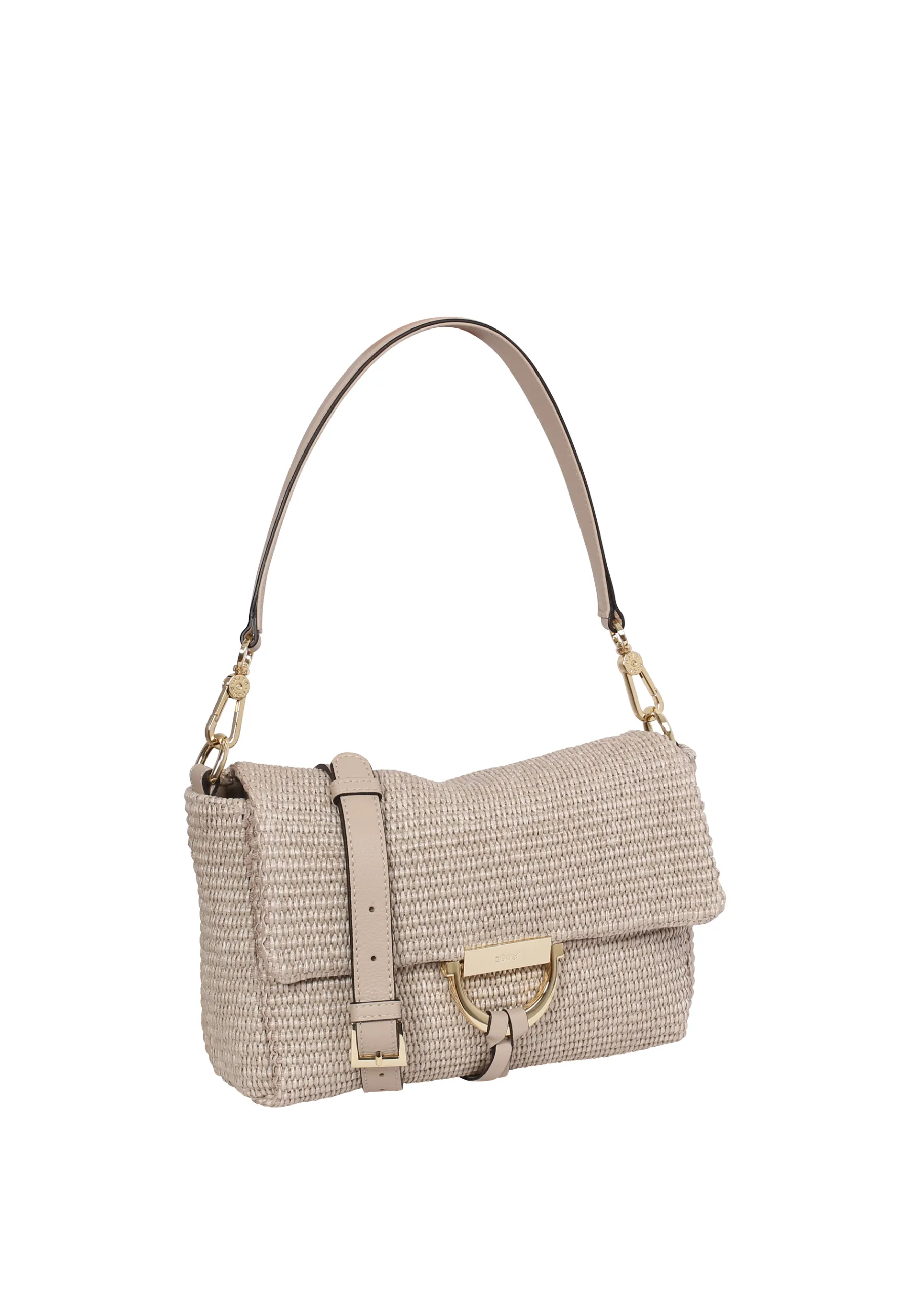 Discount Schultertasche TEMI Stoff Raffia sahara Schultertaschen