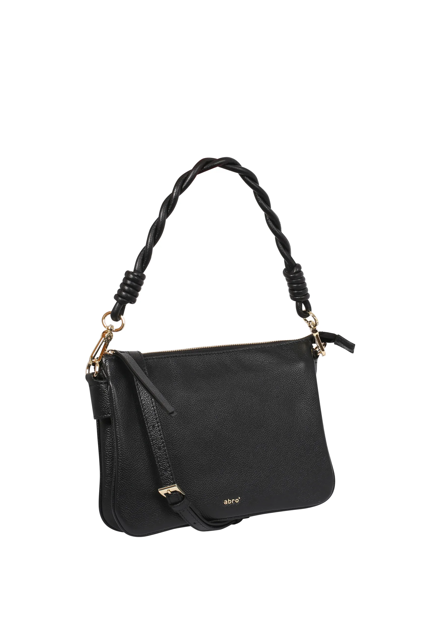 Best Sale Schultertasche TWOFOLD  Leder Kavir black/gold Schultertaschen