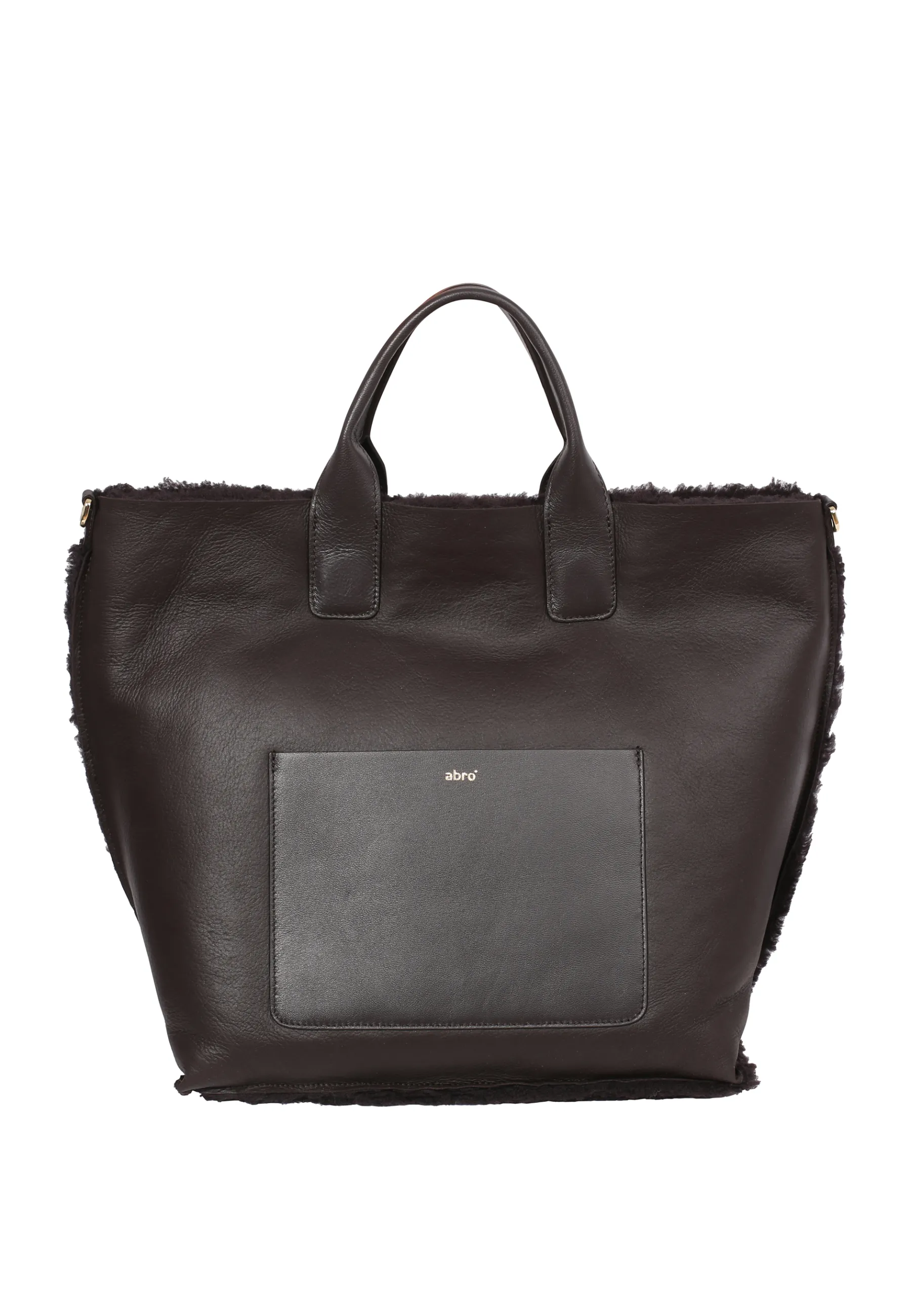 Discount Shopper RAQUEL big Leder Shearling reversible dark brown Shopper
