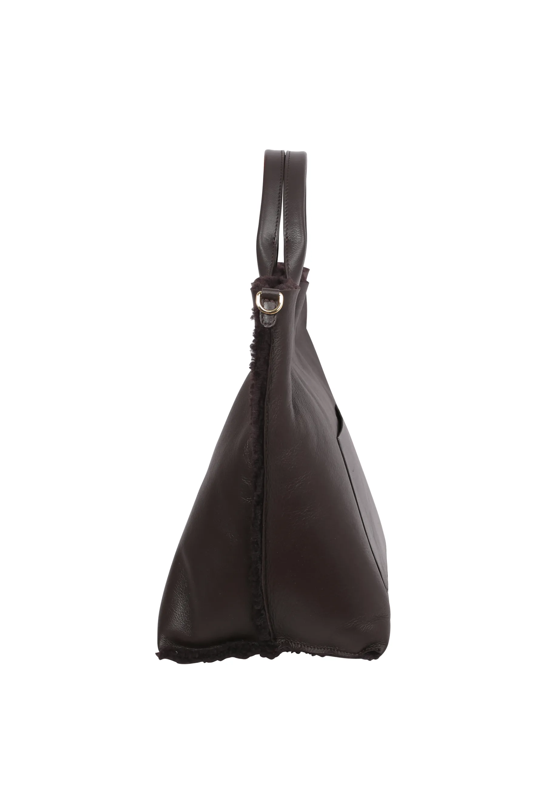 Discount Shopper RAQUEL big Leder Shearling reversible dark brown Shopper