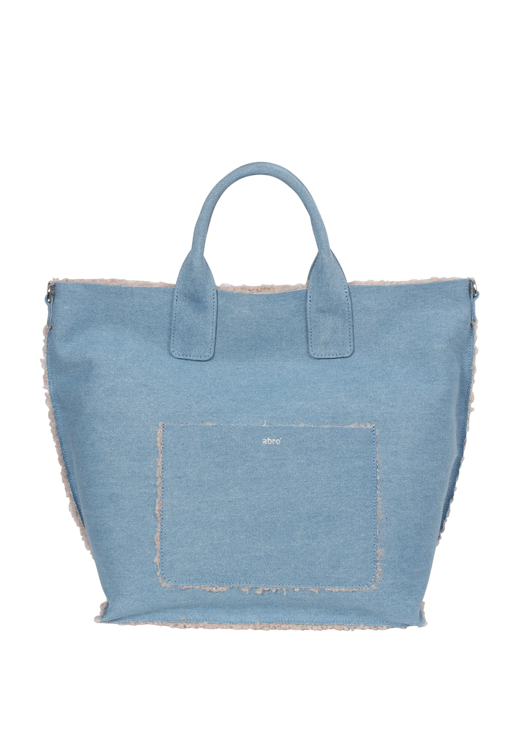 Online Shopper RAQUEL big Stoff Jeans Artico light blue/taupe Shopper