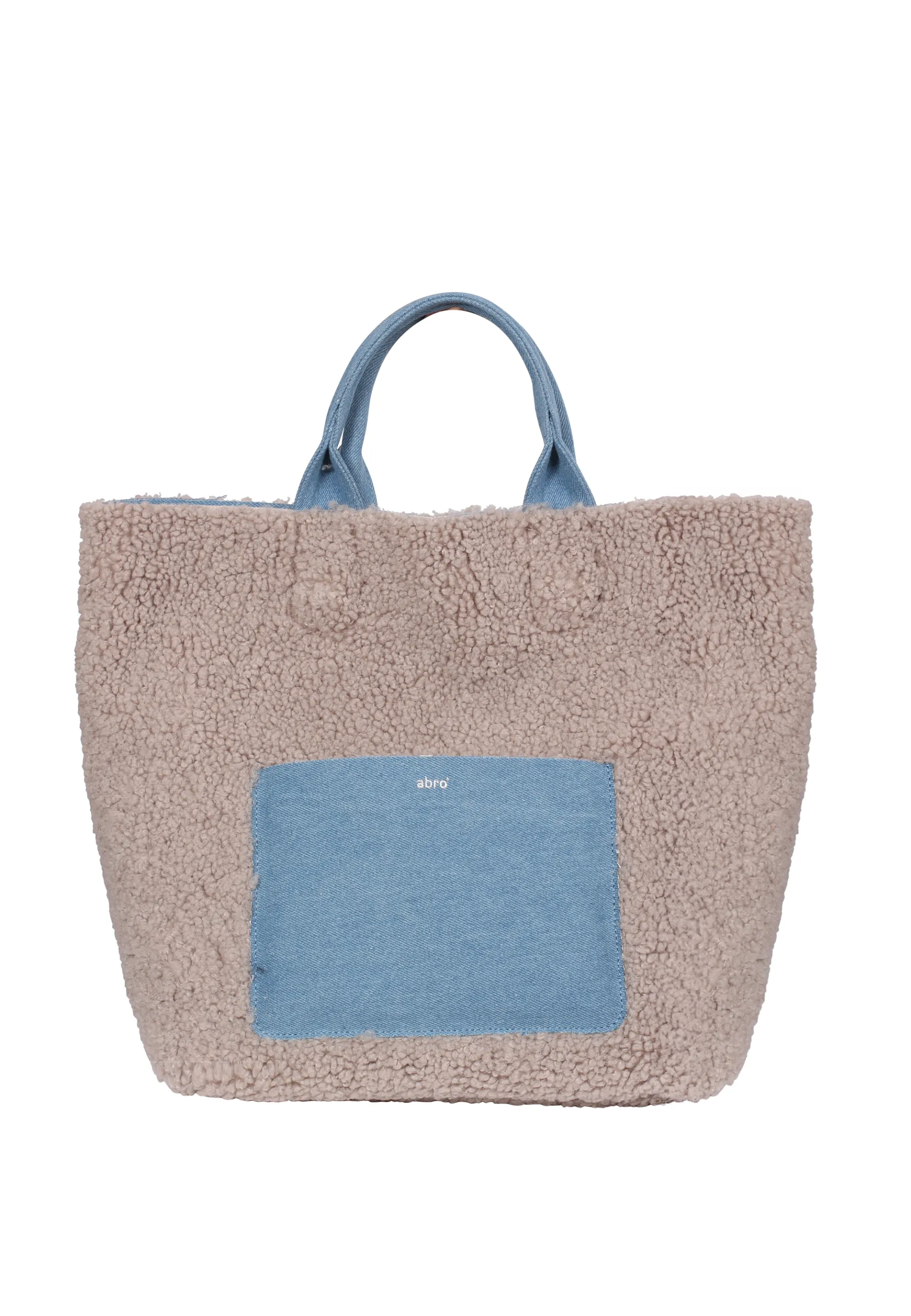 Online Shopper RAQUEL big Stoff Jeans Artico light blue/taupe Shopper