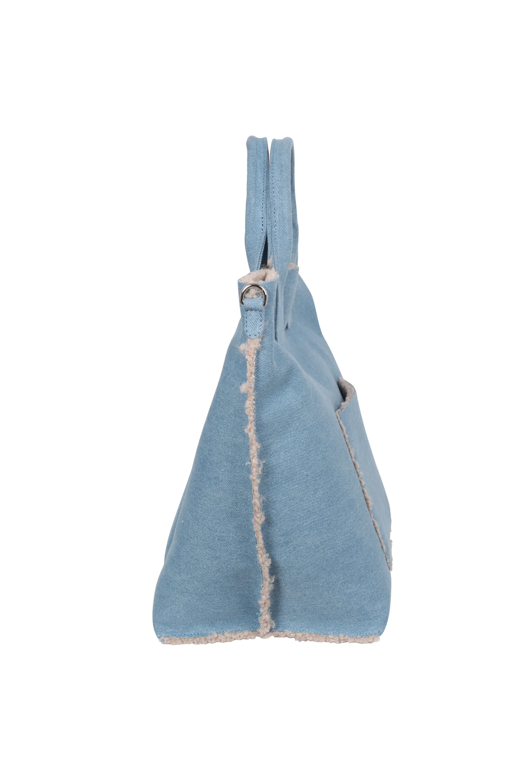 Online Shopper RAQUEL big Stoff Jeans Artico light blue/taupe Shopper