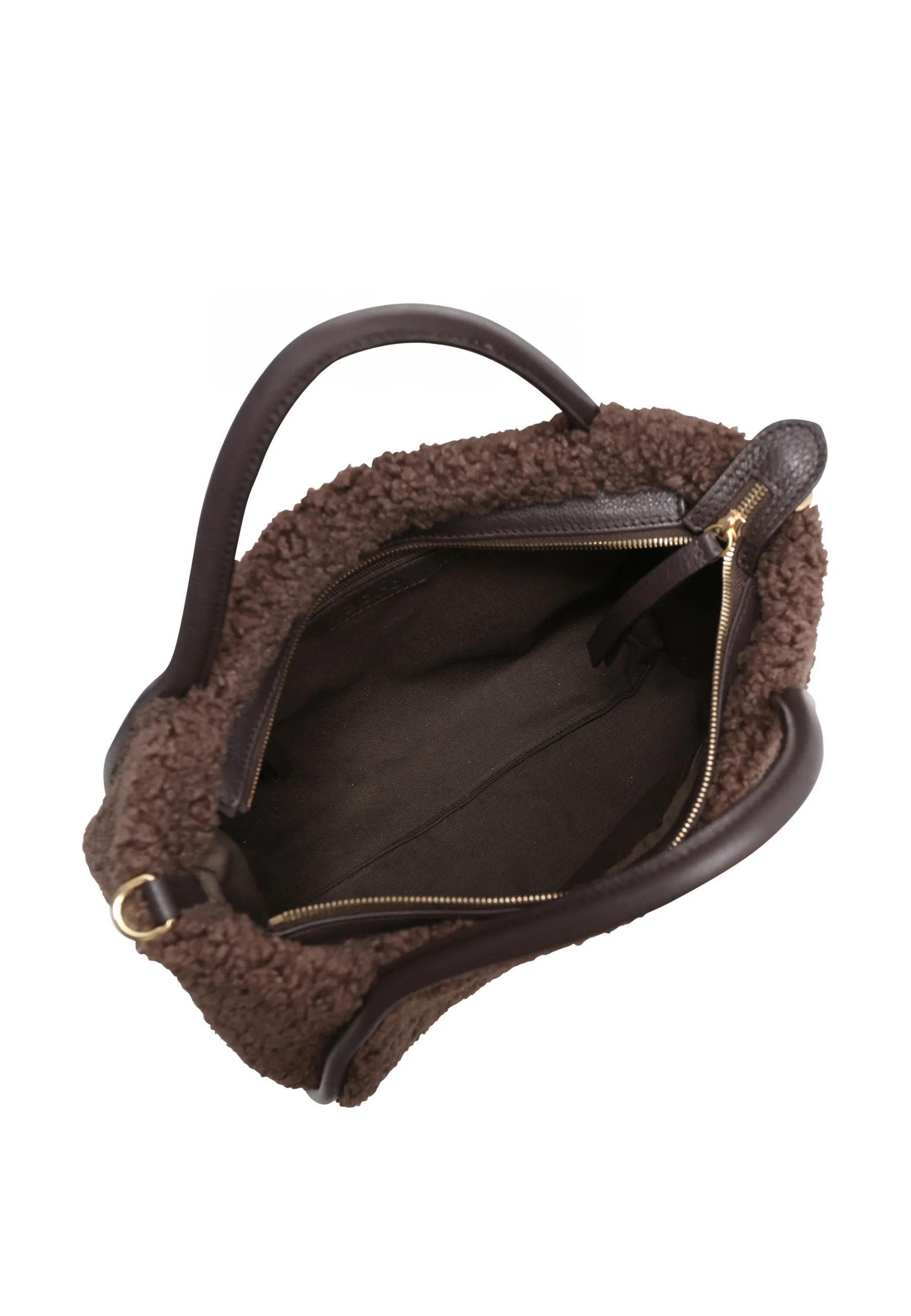 Discount Shopper WILLOW small Eco Fur Artico dark brown Shopper
